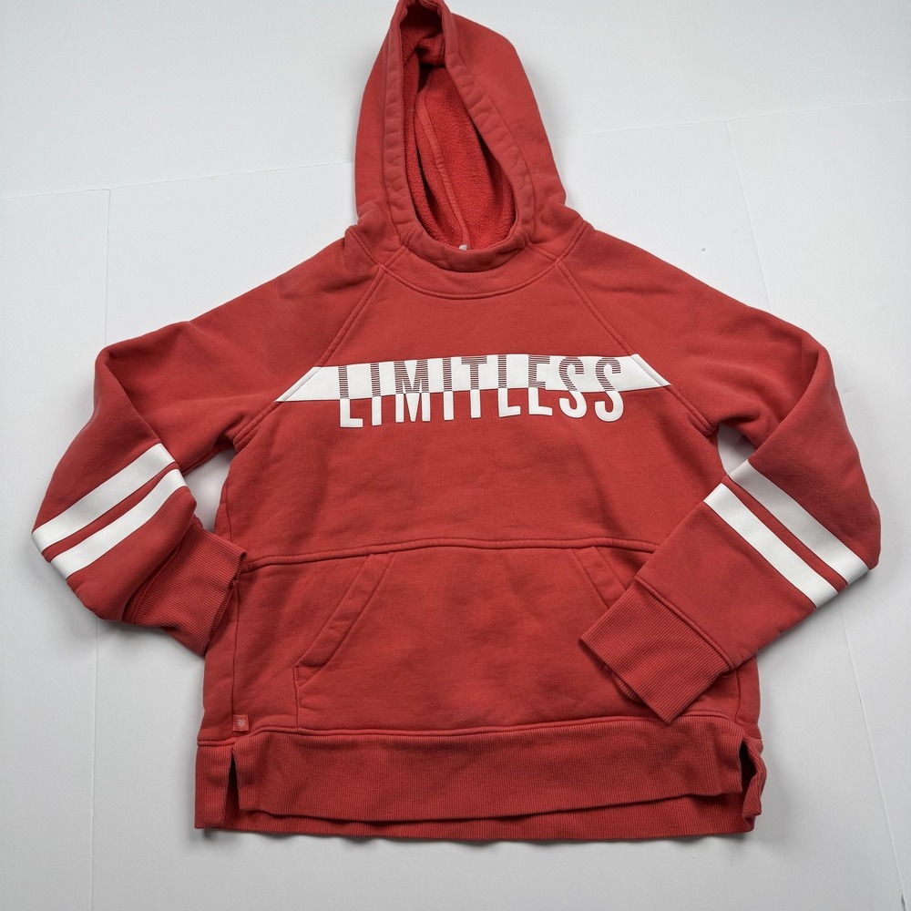 Athleta Girl Hoodie Youth Large 12 Red Limitless Pullover Kangaroo Pocket